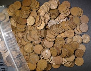 300 MIXED DATE "S" CIRC WHEAT CENTS