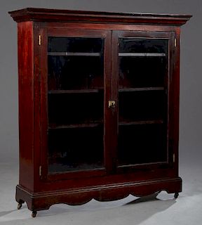 Southern American Carved Cypress Bookcase, early 2