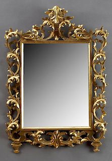 Florentine Rococo Giltwood Overmantel Mirror, mid