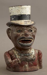 Vintage Cast Iron "Jolly Nigger" Tophat Mechanical