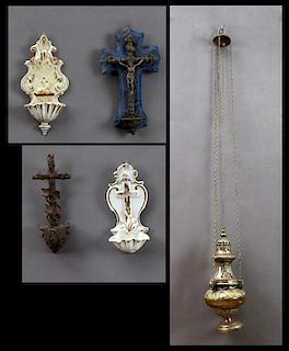 Group of Five Religious Items, early 20th c., cons