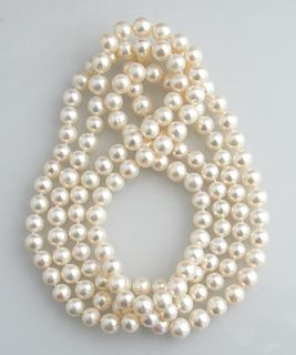 Matinee Length Strand of 8 mm White Cultured Pearl