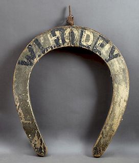 Antique Wood Blacksmith Trade Sign, 19th c., for W