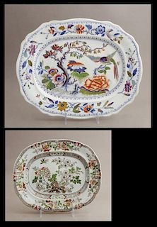 Two English Ironstone Pieces, 19th c., one an oval