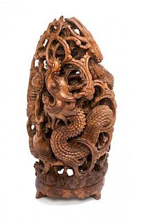A Japanese Wood Carving Height 12 inches.