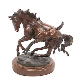 An American Bronze Figure Width 12 inches.