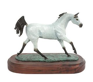 A Cold Painted Bronze Figure Width 14 inches.