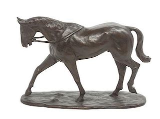 A Continental Bronze Figure Width 9 1/4 inches.