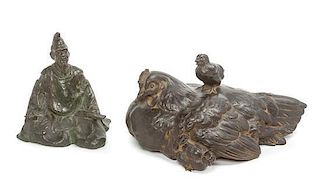A Bronze Figural Group Width of first 12 inches.