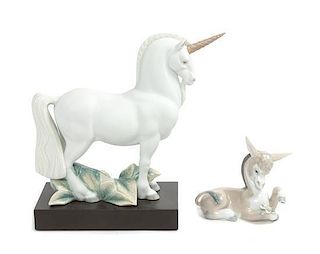Two Lladro Figural Groups Width of first 11 1/2 inches.