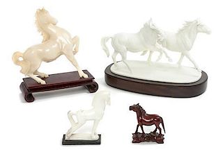 Four Horse Figures or Figural Groups Width of first 14 inches.