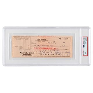 Lucille Ball Signed Check - PSA MINT 9