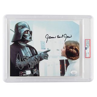 Star Wars: Carrie Fisher and James Earl Jones Signed Photograph - PSA MINT + 9.5