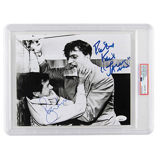 Roger Moore and Richard Kiel Signed Photograph - PSA GEM MT 10