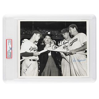 Brooklyn Dodgers: Medwick, Reese, and Reiser Signed Photograph