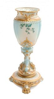 A Worcester Porcelain Chalice Height 8 3/4 inches.