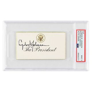 Lyndon B. Johnson Signature - PSA MINT 9