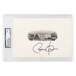 Barack Obama Signed White House Engraving - PSA MINT 9
