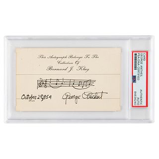 George Antheil Autograph Musical Quotation Signed
