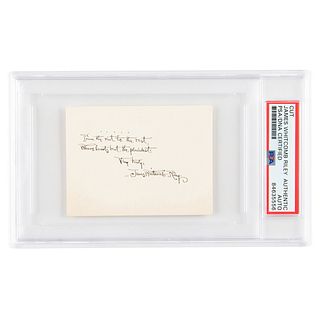 James Whitcomb Riley Autograph Quote Signed