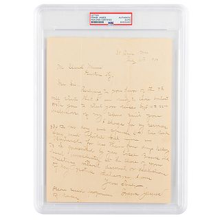 Frank James Autograph Letter Signed