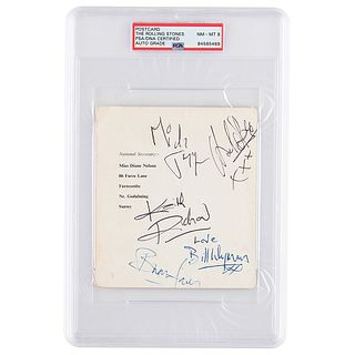 Rolling Stones Signed Fan Club Card - PSA NM-MT 8