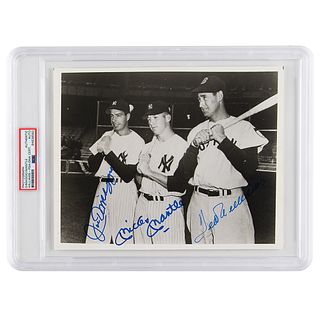 Joe DiMaggio, Mickey Mantle, and Ted Williams Signed Photograph
