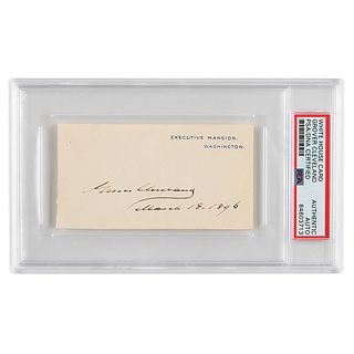 Grover Cleveland Signed Executive Mansion Card