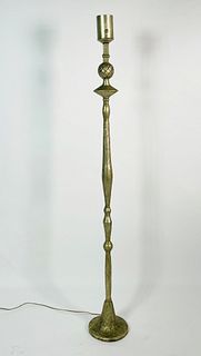 Giacometti Style Pomme De Pin Gilt Bronze Sculptural Floor Lamp