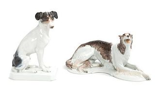 Two Rosenthal Porcelain Figures Width of wider 8 1/4 inches.