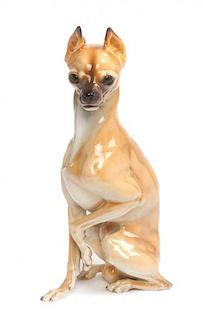 A Nymphenburg Porcelain Figure Height 12 3/4 inches.