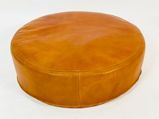 Vintage Brown Leather Ottoman
