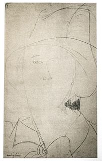 Amedeo Modigliani - Untitled portrait of a Woman in a Hat