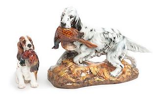 Two Royal Doulton Porcelain Figures Width of wider 11 1/2 inches.
