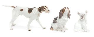 Three Bing & Grondahl Porcelain Figures Width of widest 13 1/4 inches.