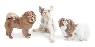 Three Bing & Grondahl Porcelain Figures Width of widest 7 inches.