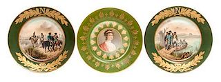* Three Napoleonic Sevres Style Plates Diameter 9 1/2 inches.