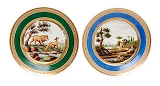 * Two Paris Porcelain Cabinet Plates Diameter 9 1/4 inches.