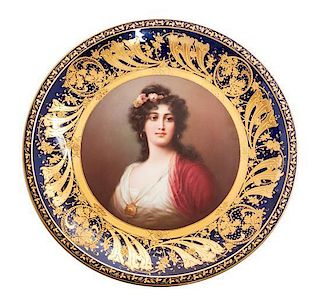 * A Continental Porcelain Cabinet Plate Diameter 11 1/ inches.