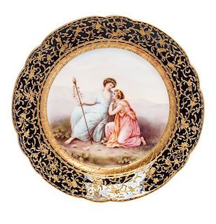 * A Continental Porcelain Cabinet Plate Diameter 9 1/4 inches.