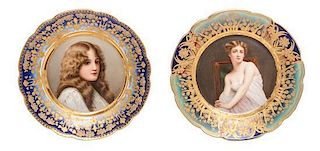 * Two Royal Vienna Cabinet Plates Diameter 7 3/4 inches.