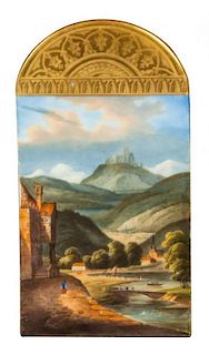 * A Continental Porcelain Plaque First: 7 3/4 x 4 inches.