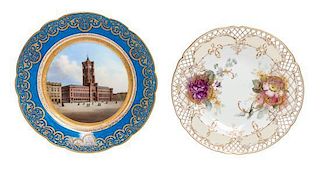 * Two Berlin (K.P.M.) Porcelain Cabinet Plates Diameter of first 9 3/4 inches.