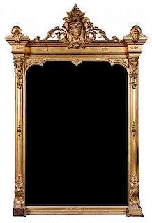 * A Victorian Giltwood Pier Mirror 76 x 52 inches.