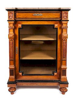 * A Victorian Part Ebonized Display Cabinet Height 47 1/2 x width 33 1/2 x depth 20 inches.