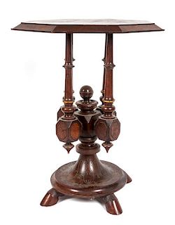 * A Victorian Walnut Occasional Table Height 30 x width 22 1/2 x depth 22 1/2 inches.