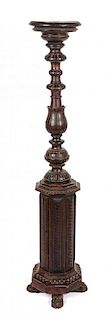 * A Carved Walnut Pedestal Height 54 inches.