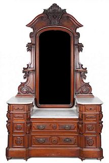 * A Victorian Walnut Dresser Height 95 x width 58 x depth 21 1/4 inches.