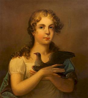 * Artist Unknown, (19th century), Portrait of a Girl with Bird