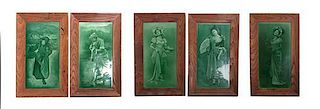 * Five Victorian Plaques Height 12 inches.